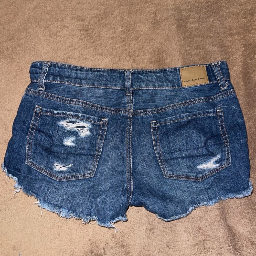 American Eagle Low-Rise Dark Washed Denim Shorts